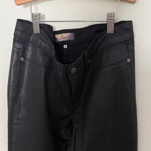 PAIGE Shiny Black Coated Skinny Jeans
